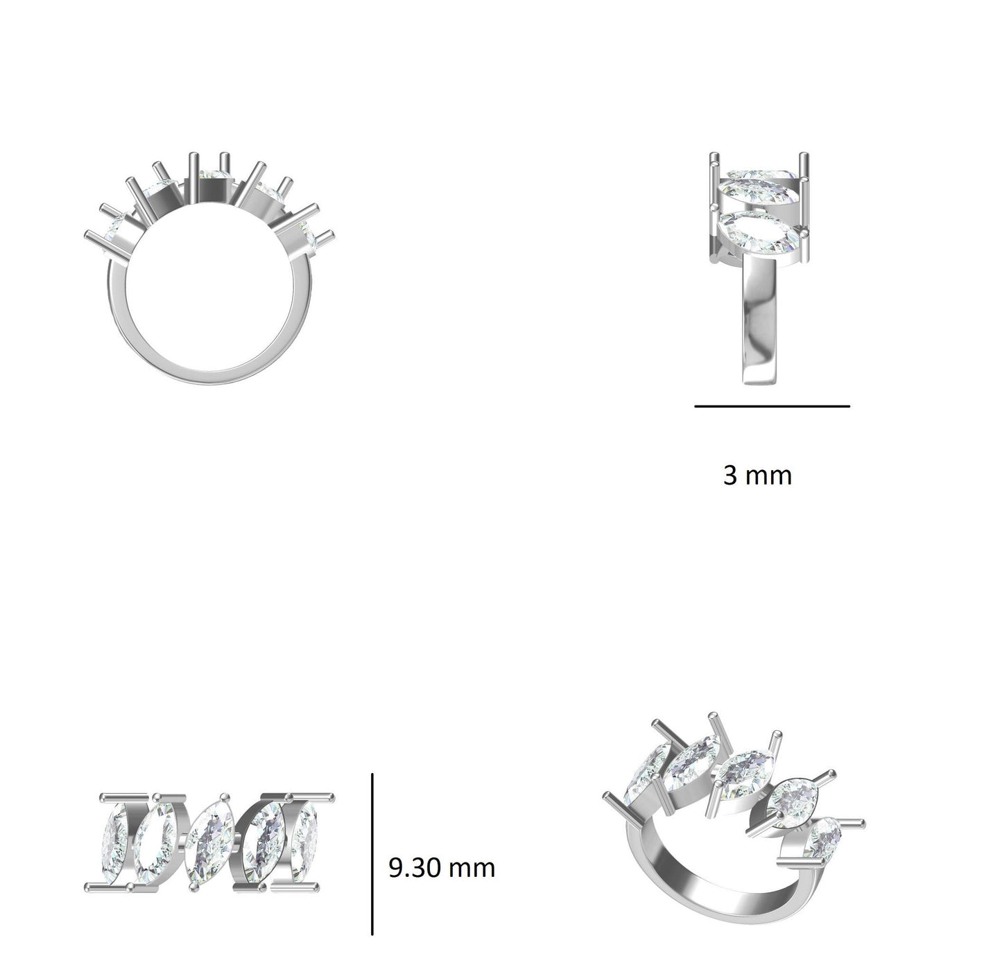 Marquise Natural Diamond Ring
