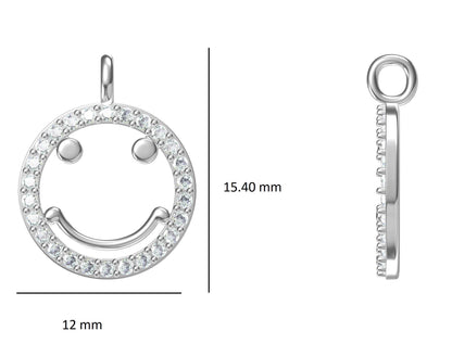 Smiley Natural Diamond Charm Pendant
