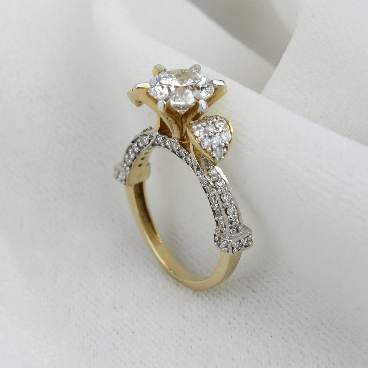 Solitaire Rose Design Diamond Ring