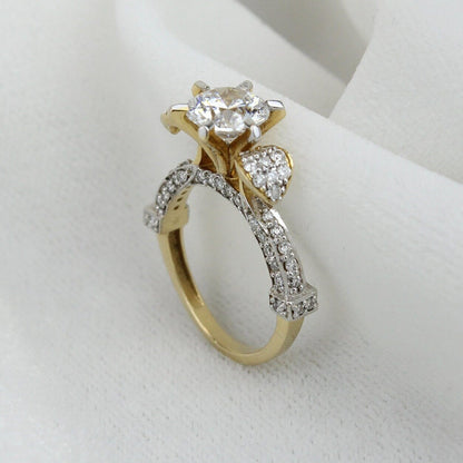 Solitaire Rose Design Diamond Ring