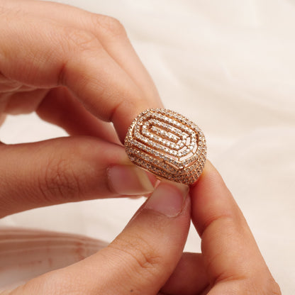 Concentric Oval Diamond Ring