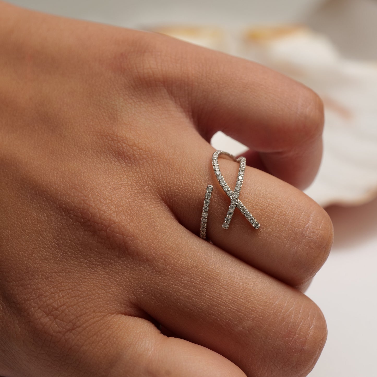 Criss Cross Diamond Ring