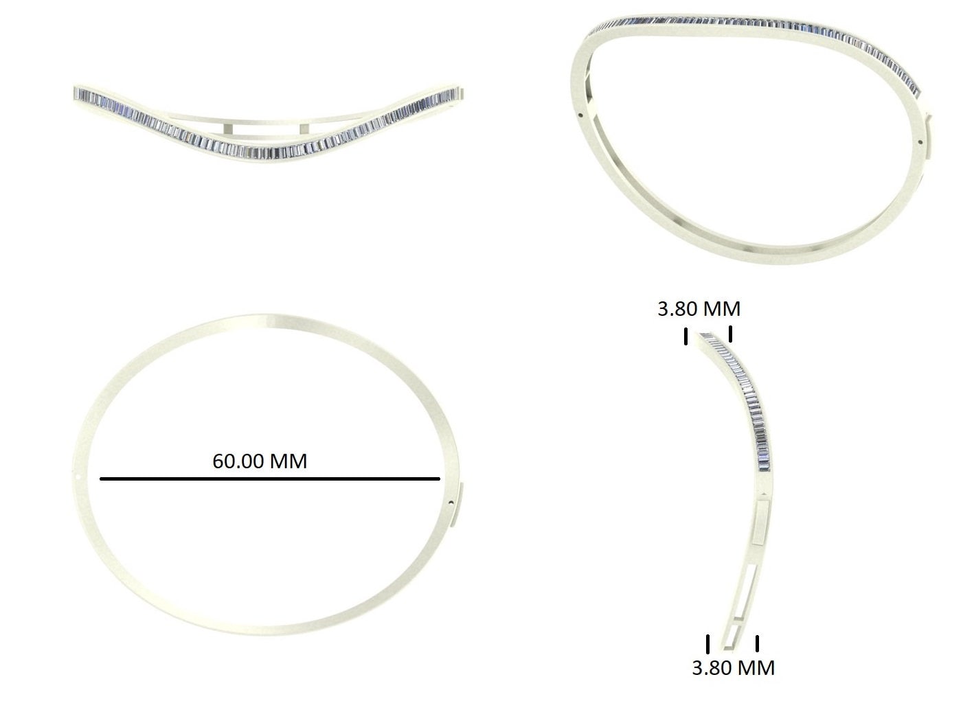 Baguette Natural Diamond Eternity Minimalistic Bracelet