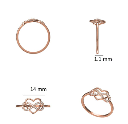 Infinity Heart Diamond Ring