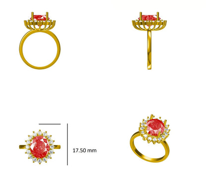 Oval Ruby Diamond Ring