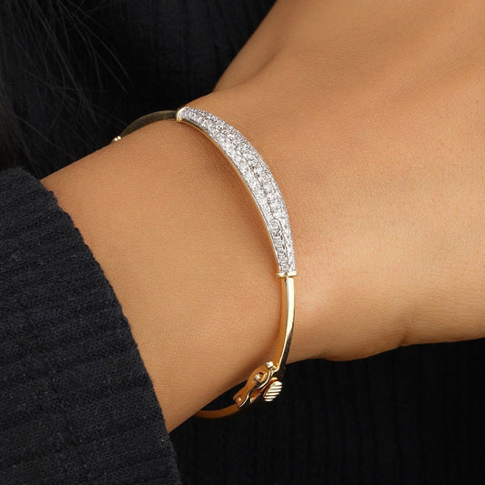 Pave Natural Diamond Bar Bangle Bracelet