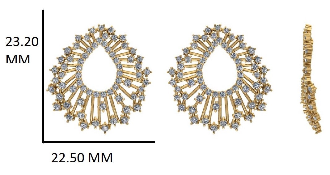 Peacock Feather Natural Diamond Stud