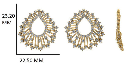 Peacock Feather Natural Diamond Stud
