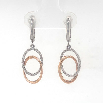 Interlocking Oval Dangle Diamond Earrings