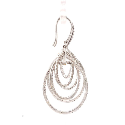 Triple Hoop Diamond Dangle Earrings