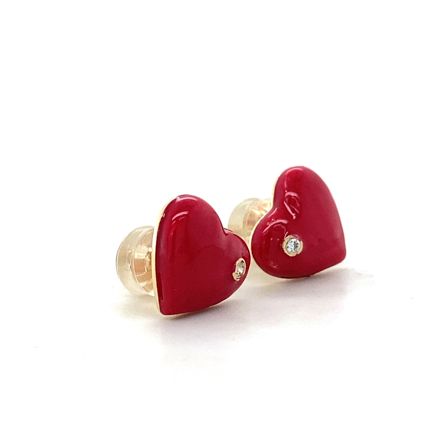 Kids Heart Diamond Stud Earrings