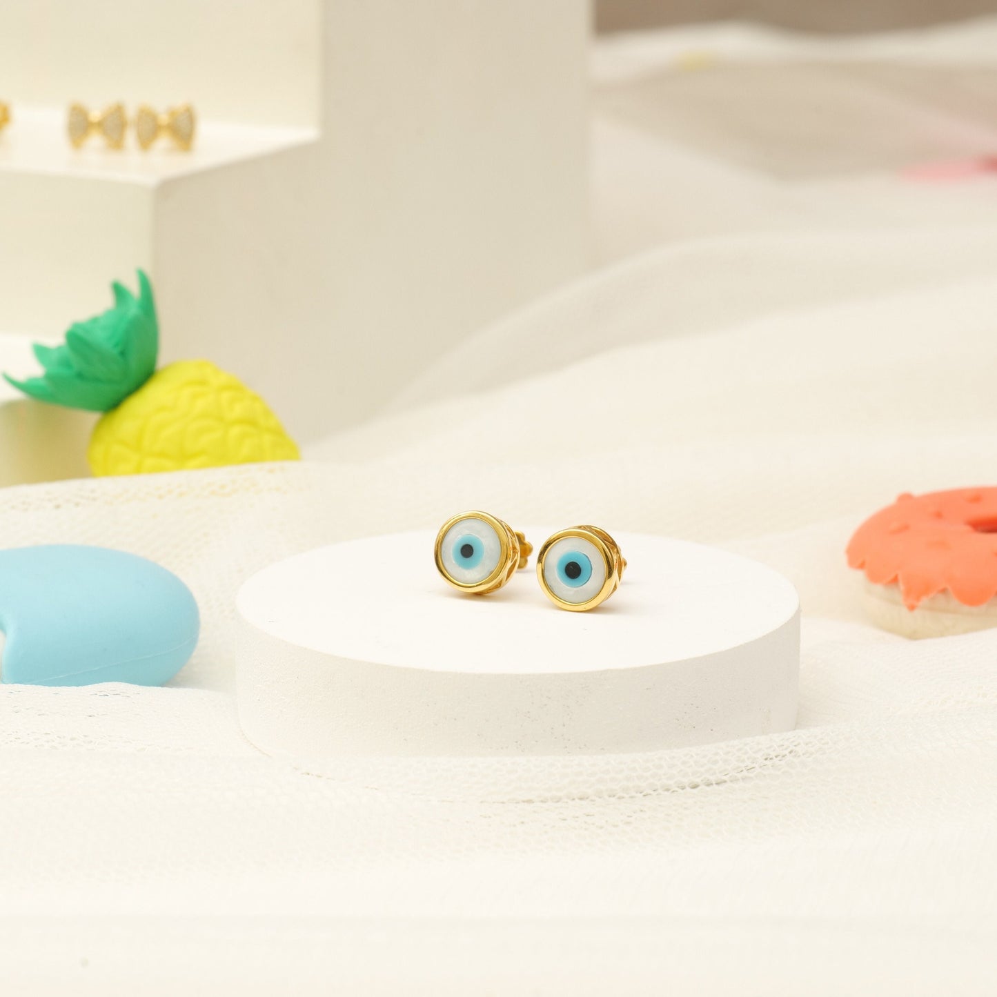 Kids Evil Eye Stud Earrings