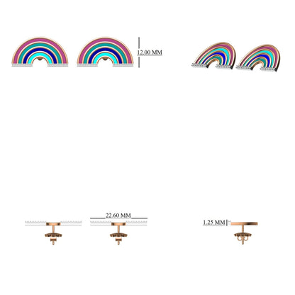 Kids Rainbow Diamond Stud Earrings