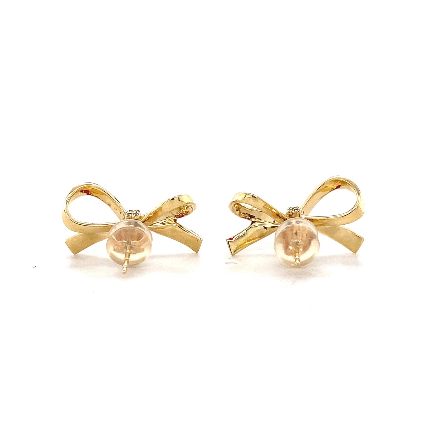 Kids Ribbon Diamond Stud Earrings