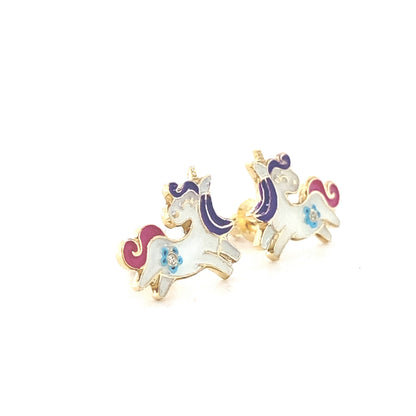 Kids Unicorn Diamond Stud Earrings
