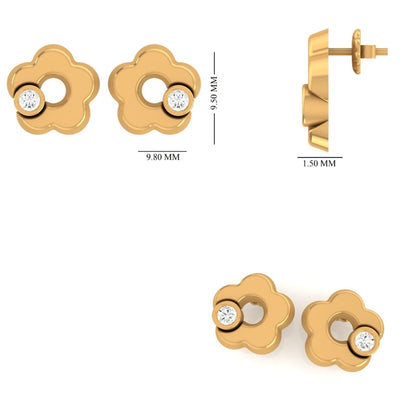 Kids Flower Diamond Stud Earrings