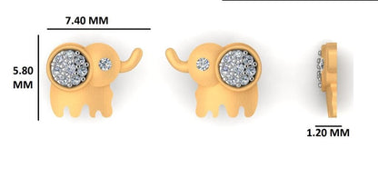 Kids Elephant Diamond Stud Earrings