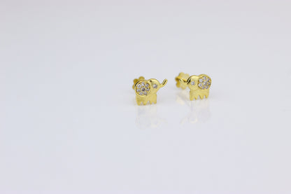 Kids Elephant Diamond Stud Earrings