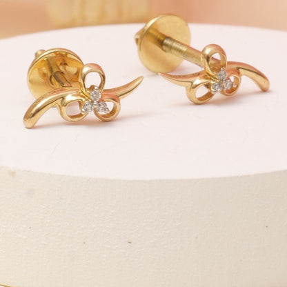 Kids Floral Diamond Stud Earrings