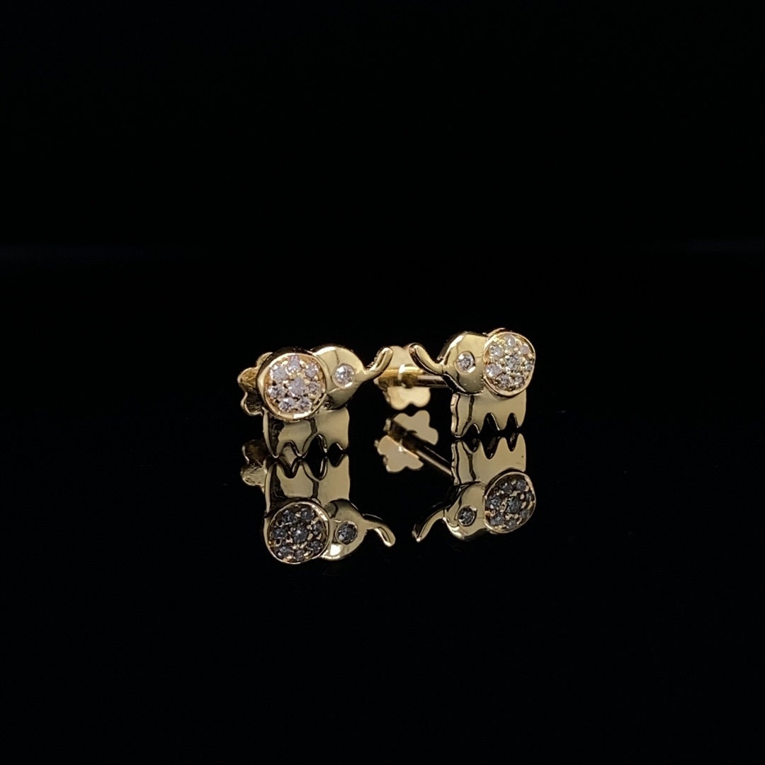 Kids Elephant Diamond Stud Earrings