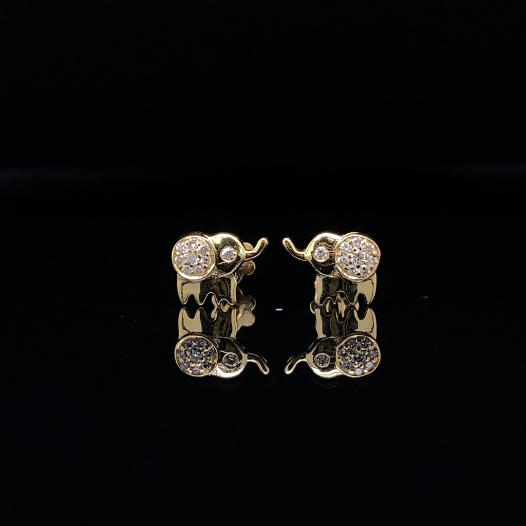 Kids Elephant Diamond Stud Earrings