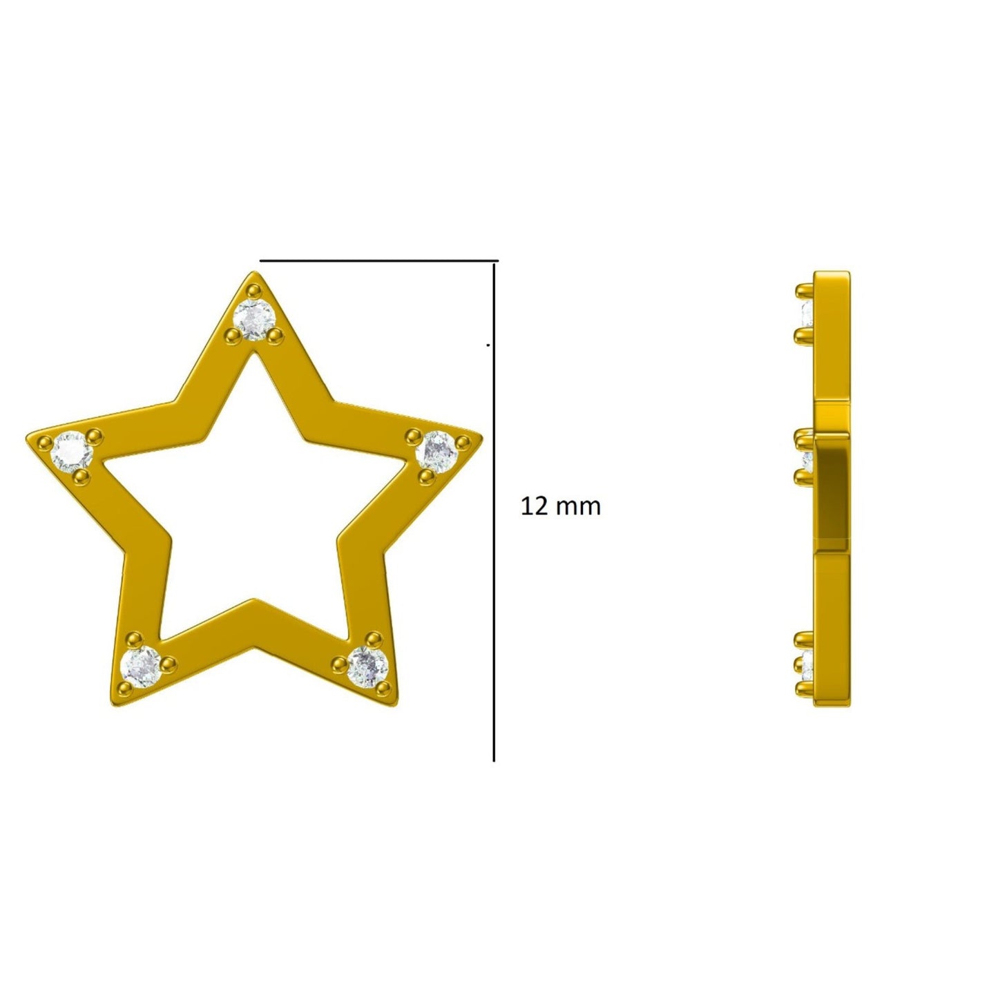 Kids Sparkling Star Diamond Stud Earrings