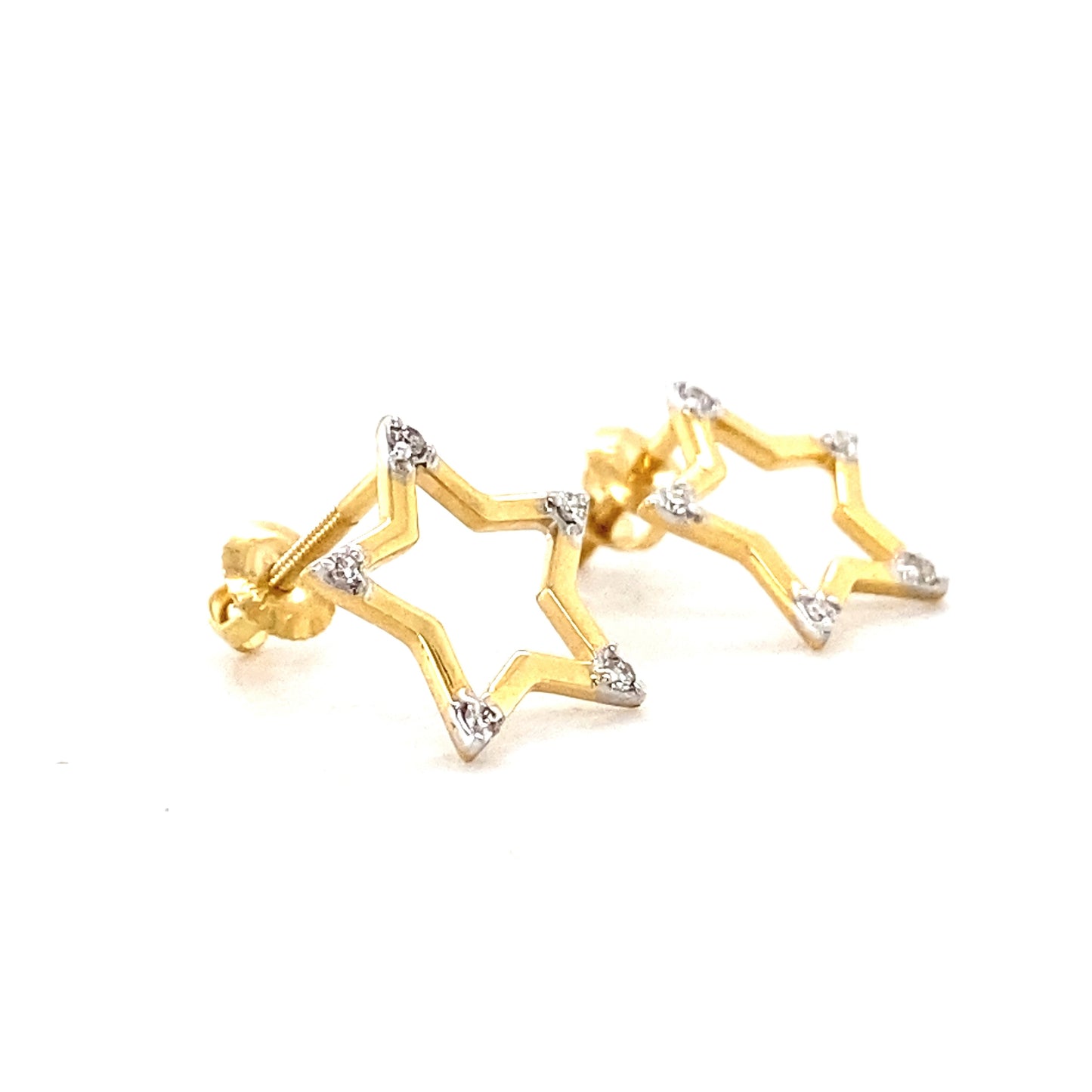 Kids Sparkling Star Diamond Stud Earrings