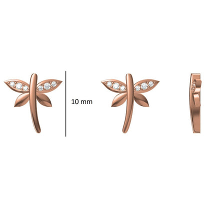 Kids Dragonfly Diamond Stud Earrings