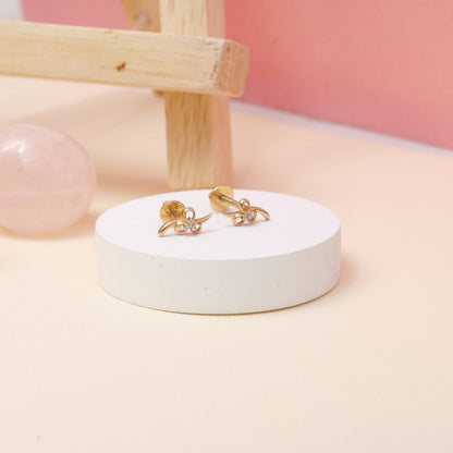 Kids Floral Diamond Stud Earrings