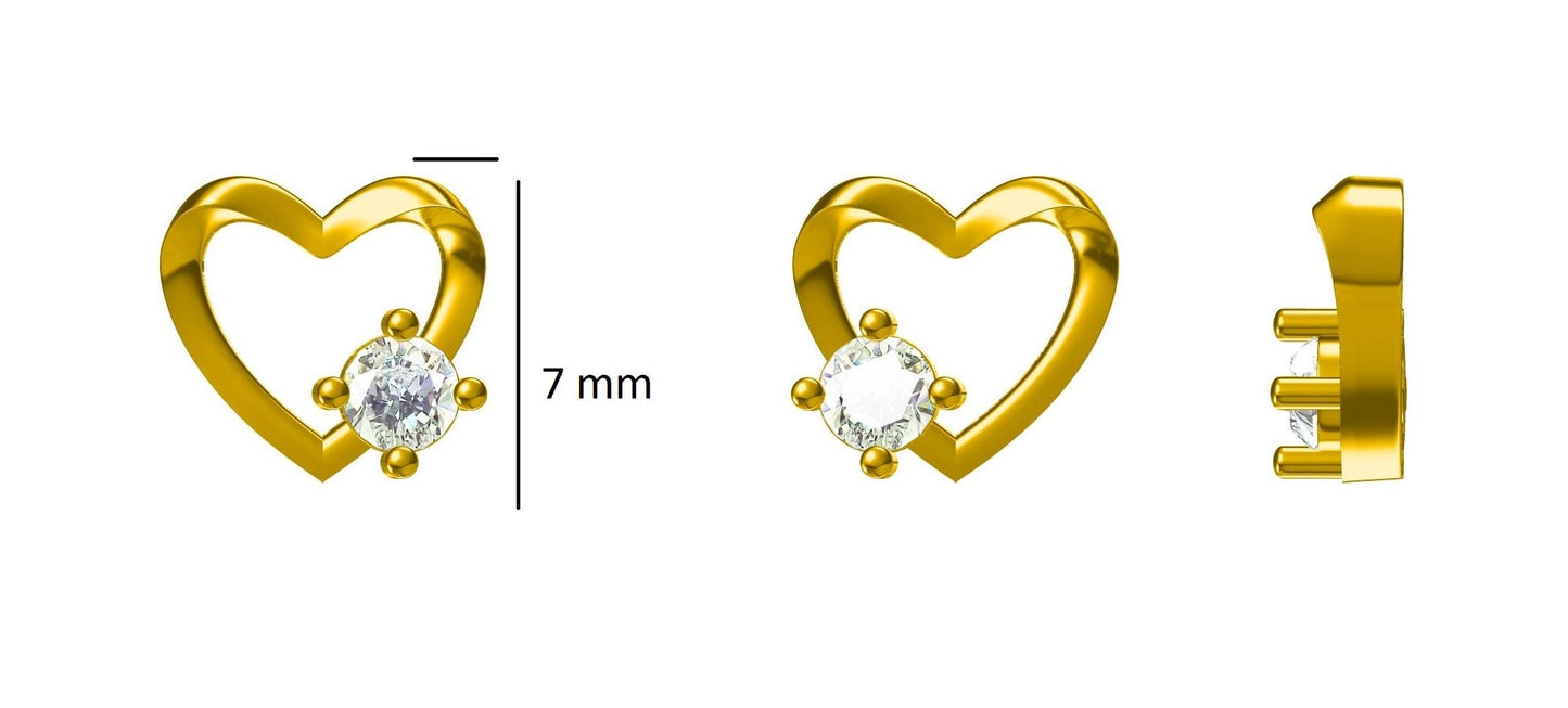 Kids Heart Diamond Stud Earrings