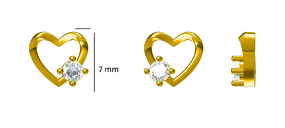 Kids Heart Diamond Stud Earrings