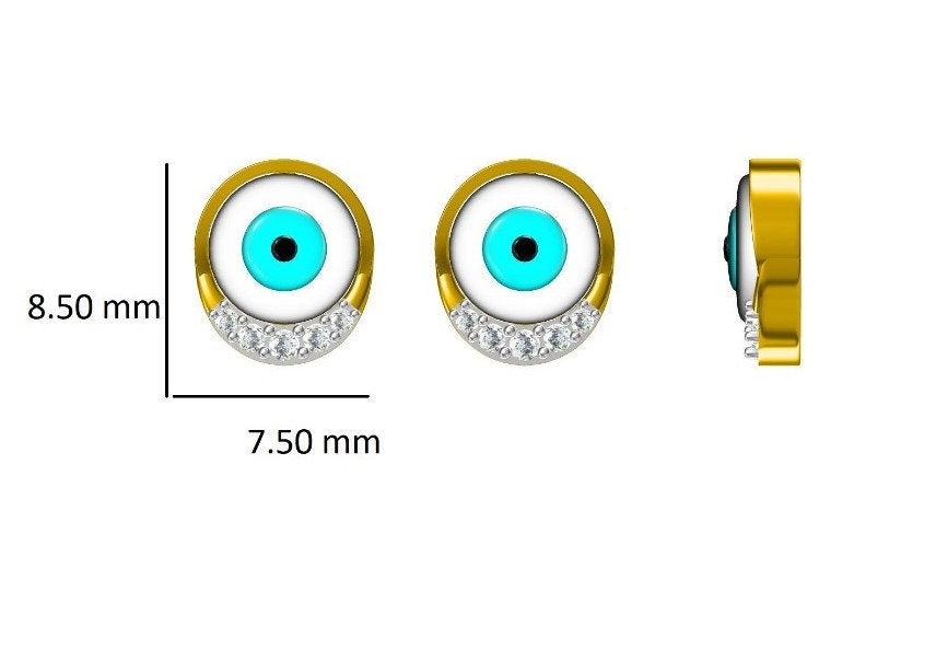 Kids' Evil Eye Diamond Stud Earrings