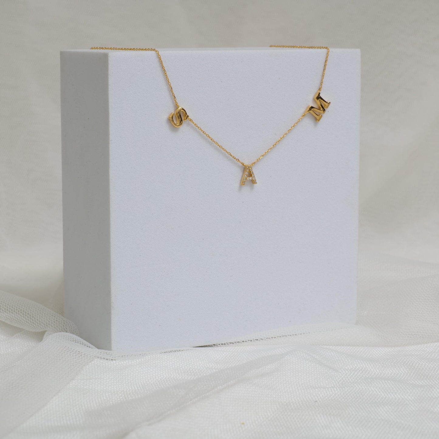 Personalized Initials Diamond Necklace