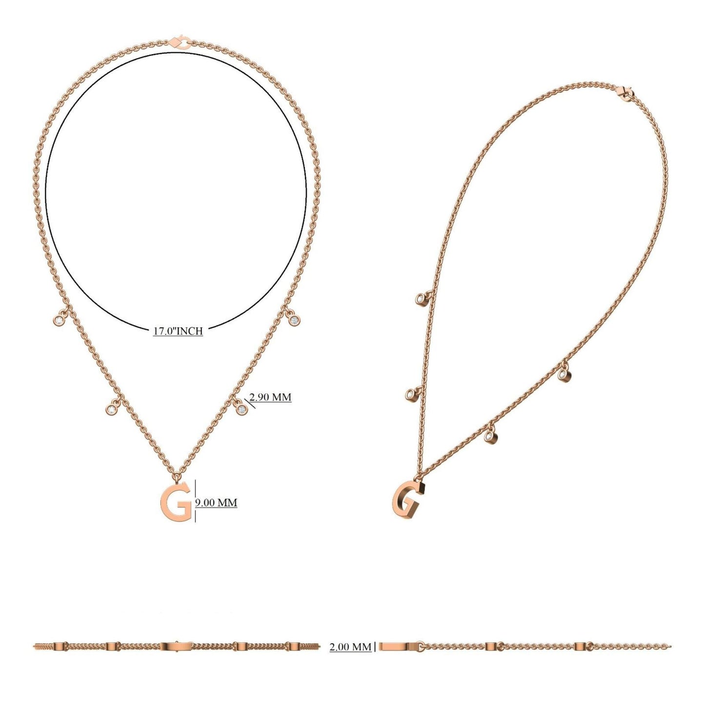 Personalized Initial Diamond Necklace