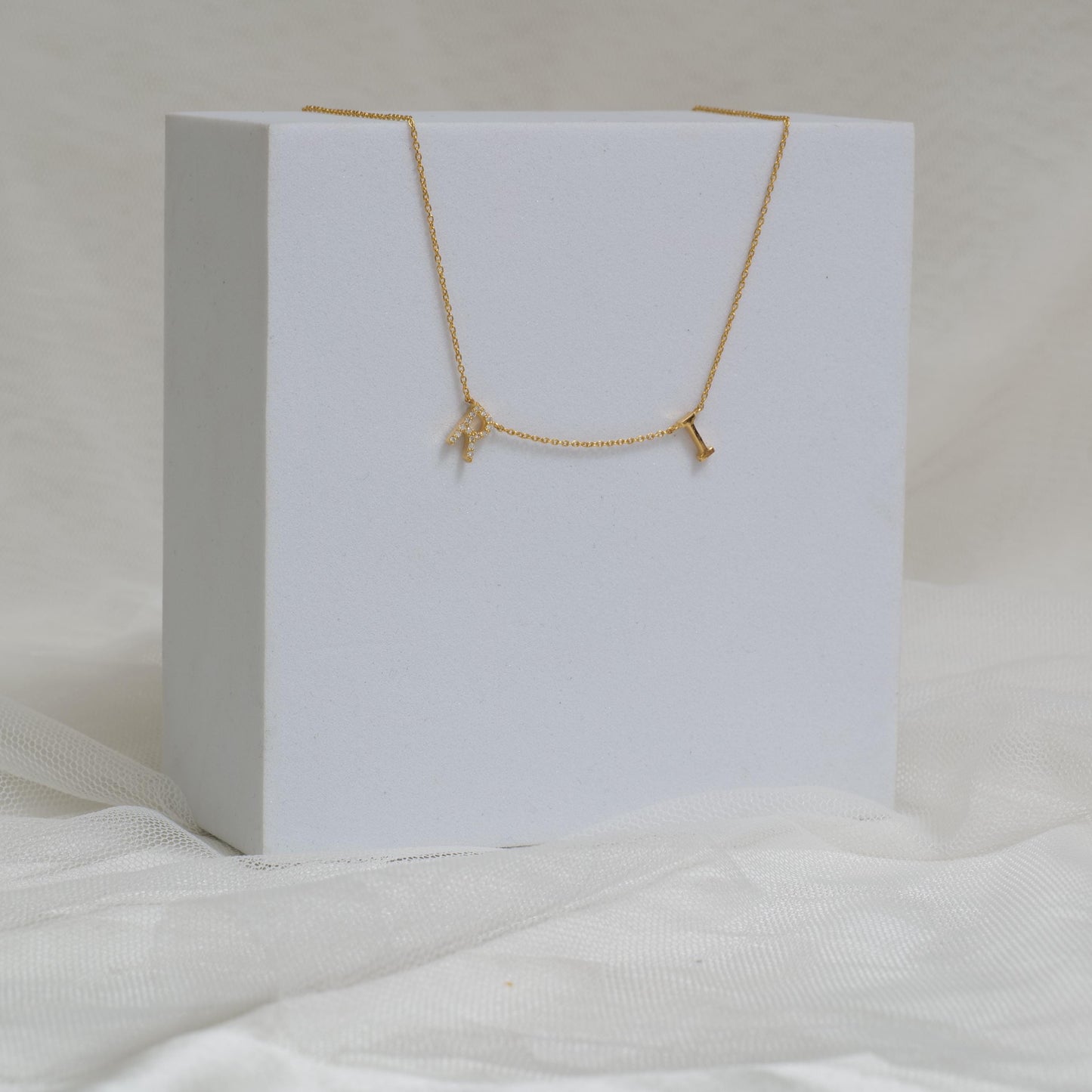 Personalized Initials Charm Diamond Necklace