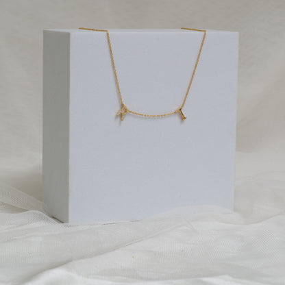 Personalized Initials Charm Diamond Necklace