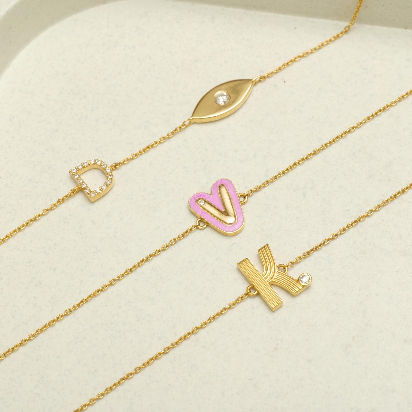 Personalized Flute Initial Diamond Bracelet