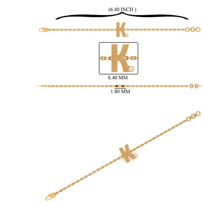 Personalized Flute Initial Diamond Bracelet