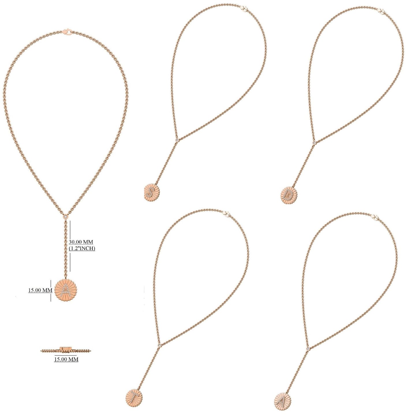 Personalized Initial Lariat Diamond Necklace