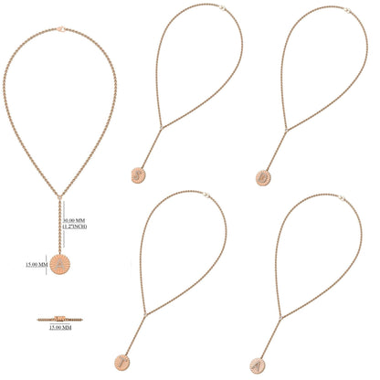 Personalized Initial Lariat Diamond Necklace