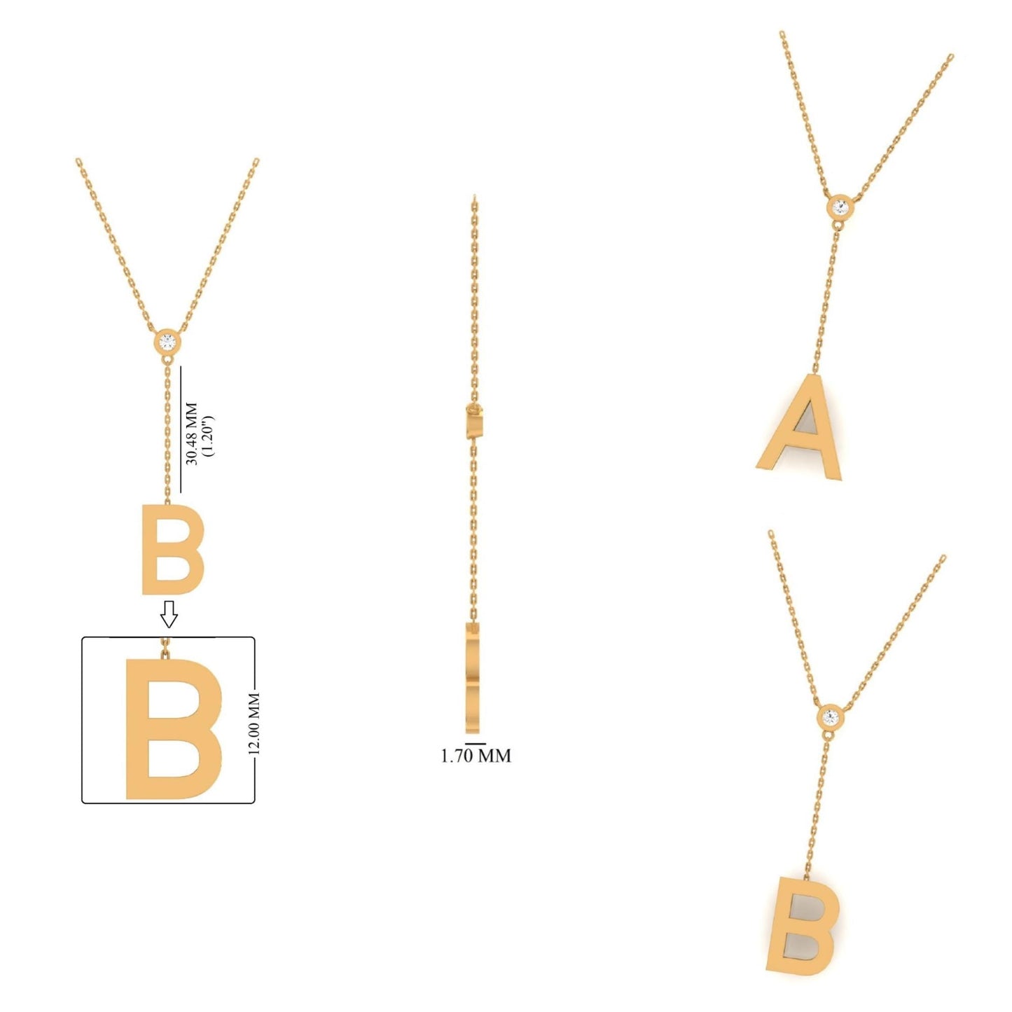 Personalized Initial Lariat Necklace