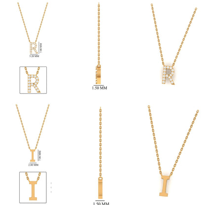 Personalized Initials Charm Diamond Necklace