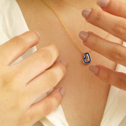 Personalized Initial Enamel Pendant Necklace