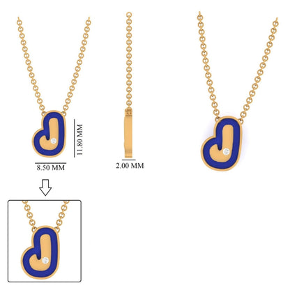Personalized Initial Enamel Pendant Necklace