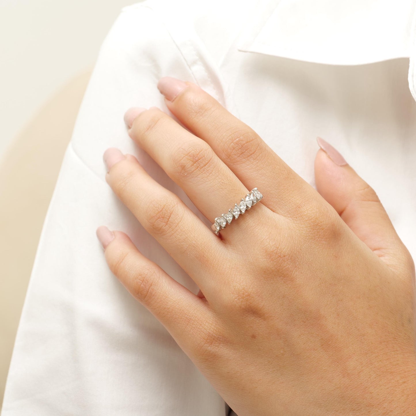 Marquise Natural Diamonds Band Ring