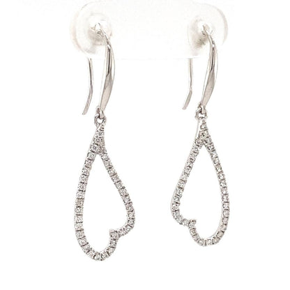 Open Heart Natural Diamonds Dangle Earrings