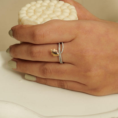 Feather Diamond Ring