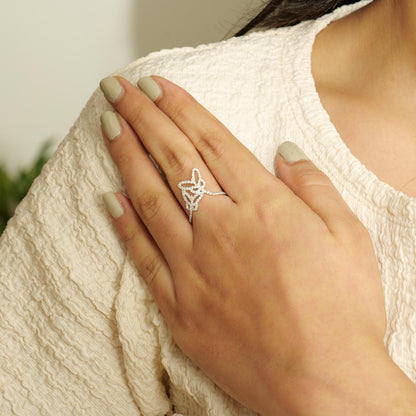 Double Butterfly Minimalist Ring