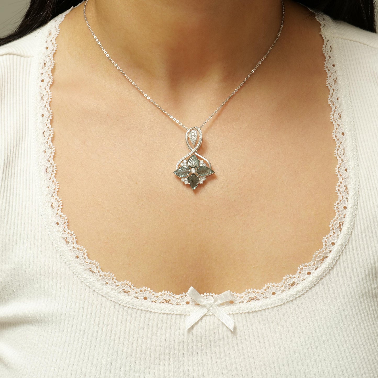 Infinity Loop Diamond Pendant Necklace