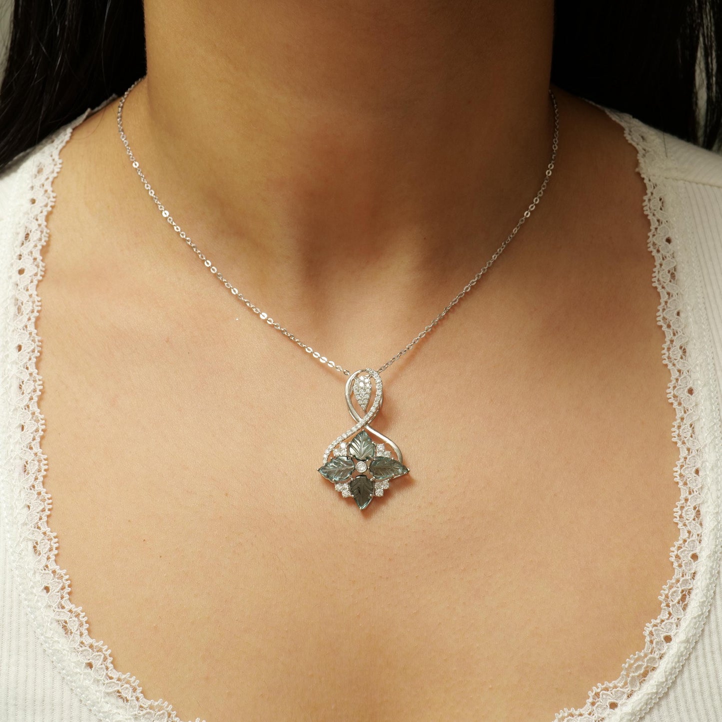 Infinity Loop Diamond Pendant Necklace